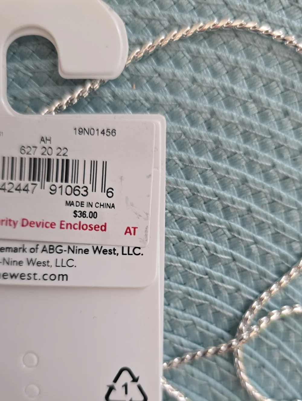 Nine West Brand Women's Silver Tone Necklace and Earring Set with Purple Accents